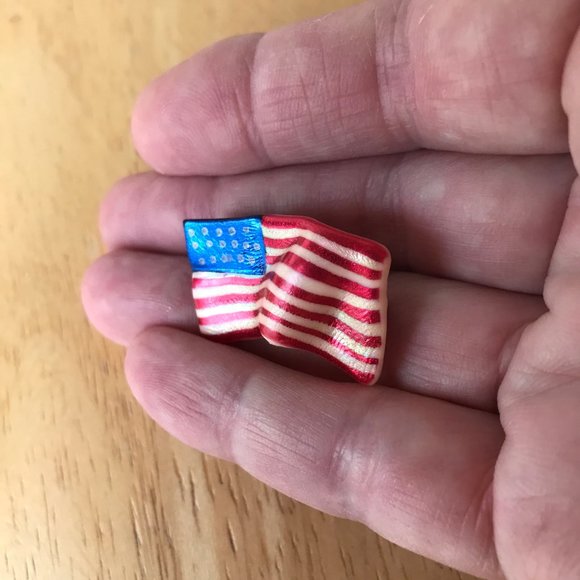 American Flag Pin Brooch Handmade Retro Patriotic - Picture 4 of 9